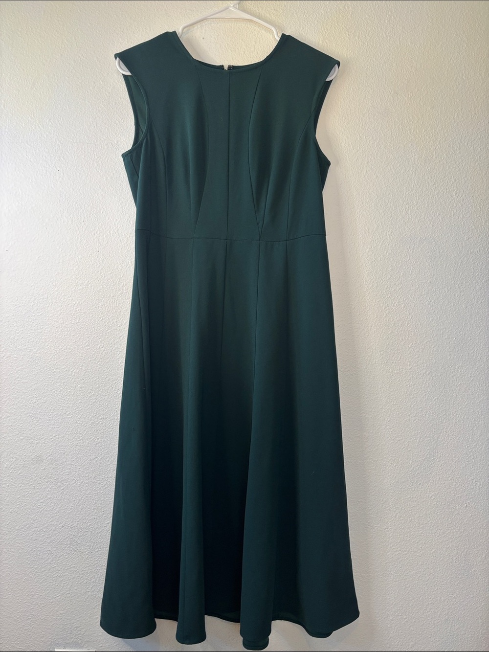 Ann Taylor Dark Green Sleeveless A-Line Midi Dress -762sku